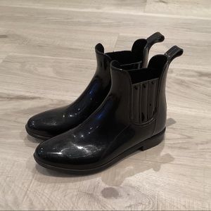 Rain Boots - Chelsea Boots - Ankle Booties - Black Rain Boots